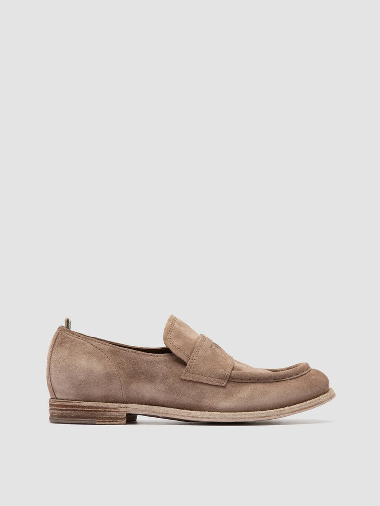 KALLIOPI 002 - Taupe Suede Penny Loafers