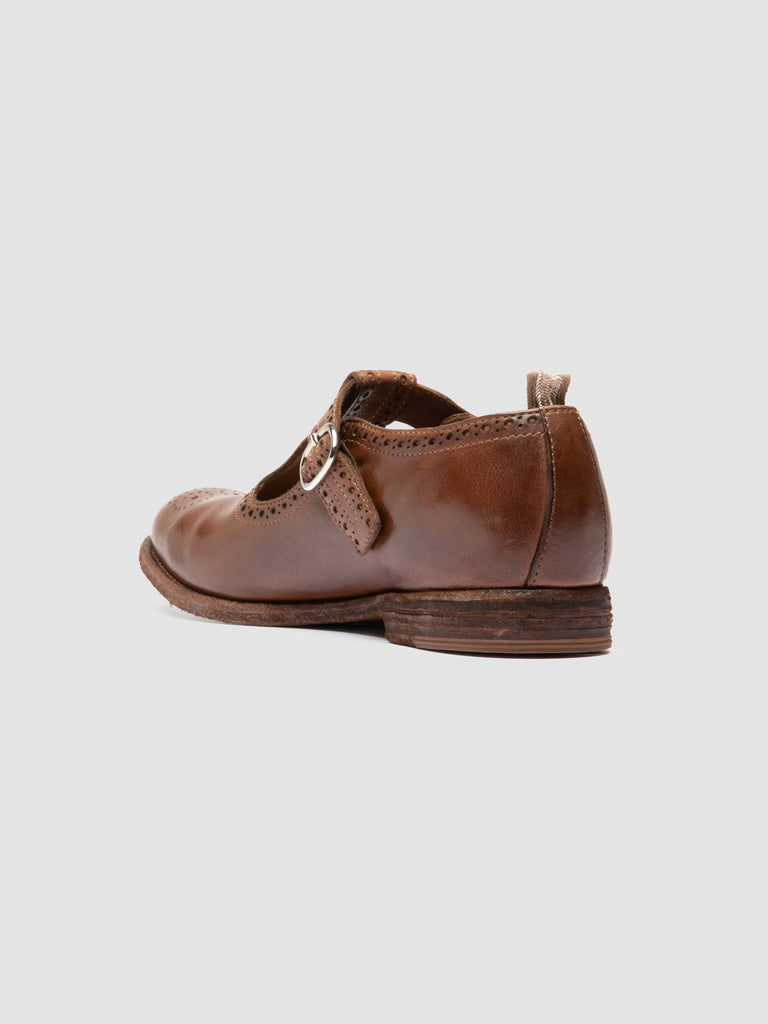 KALLIOPI 004 - Brown Leather T-Bar Shoes