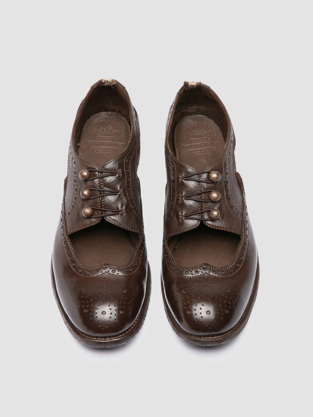 KALLIOPI 005 - Brown Leather Derby Shoes - image 2,side view