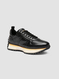 KASBA 103 - Black Leather Low Top Sneakers - thumb image 3,side view