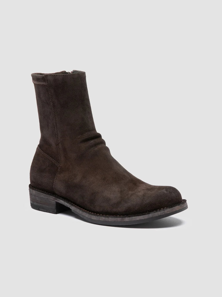 Brown Suede Zipped Boots: LEGRAND 171 Officine Creative - 3