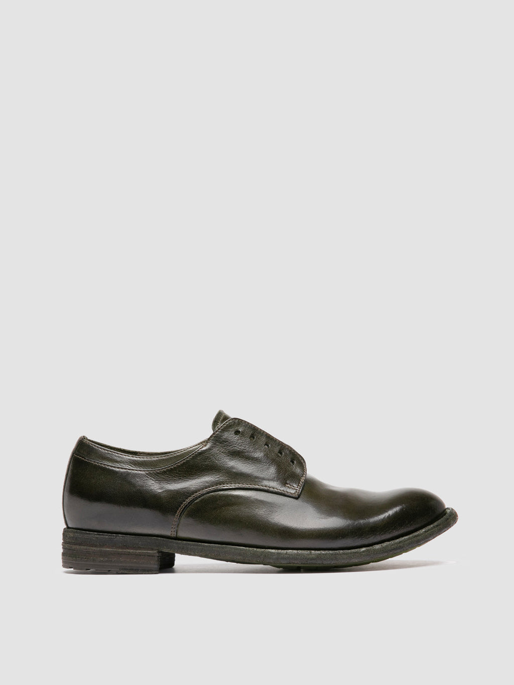 LEXIKON 012 - Green Leather Derby Shoes - image 1,side view