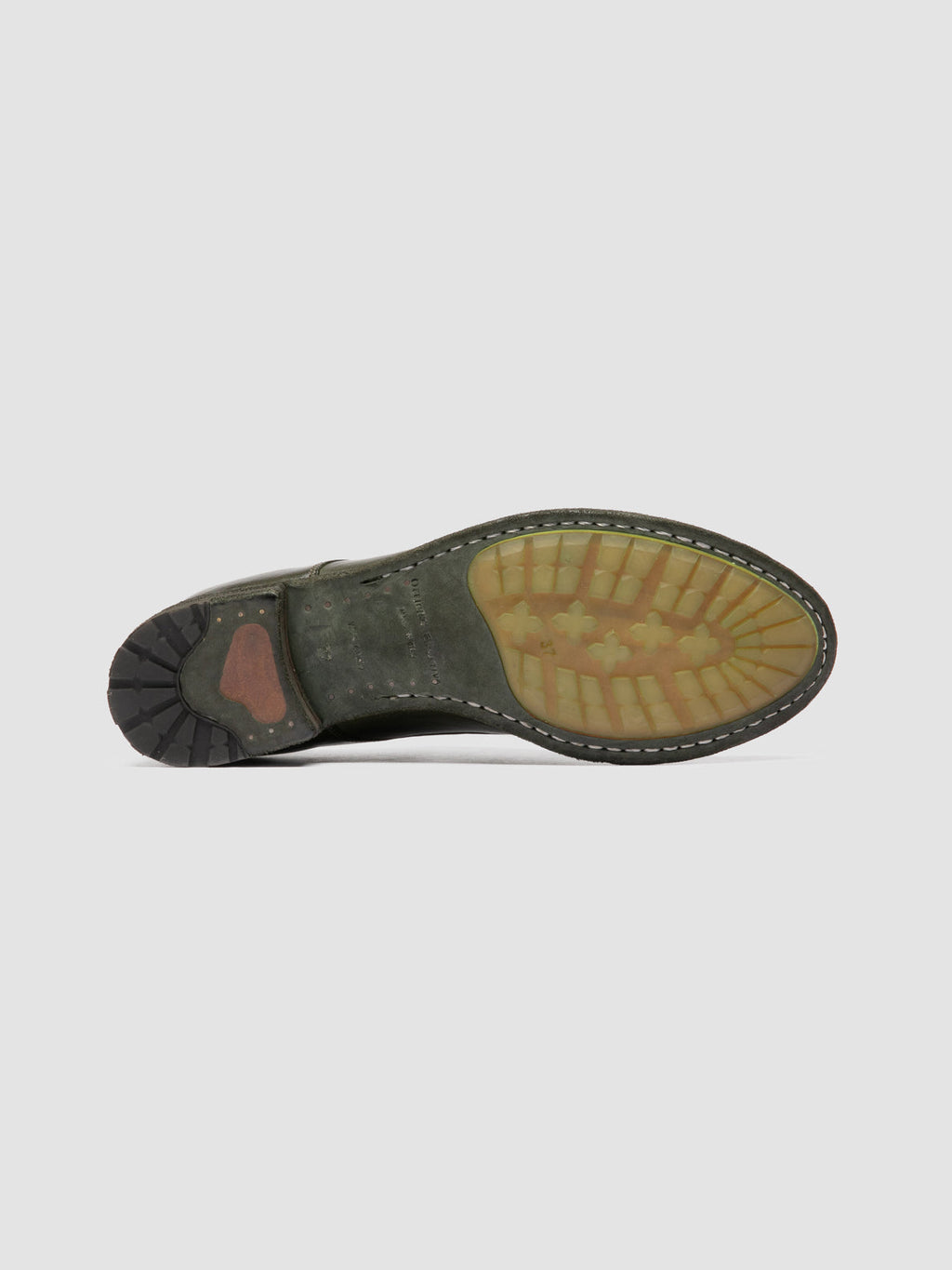 LEXIKON 012 - Green Leather Derby Shoes - image 5,side view