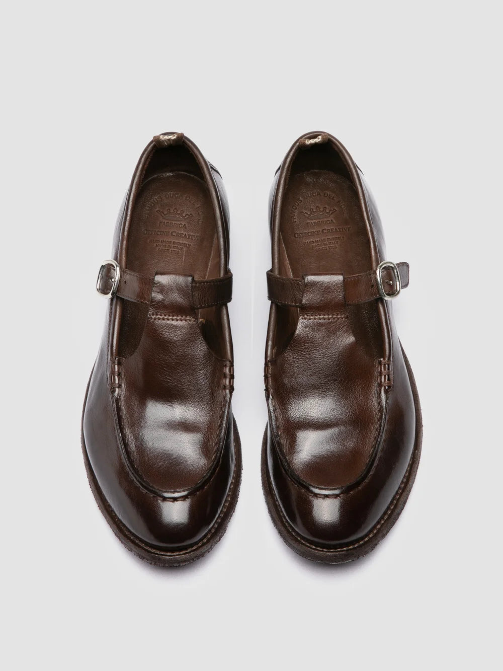 LEXIKON 552 - Braune Lederschuhe mit T-Steg - image 2,side view