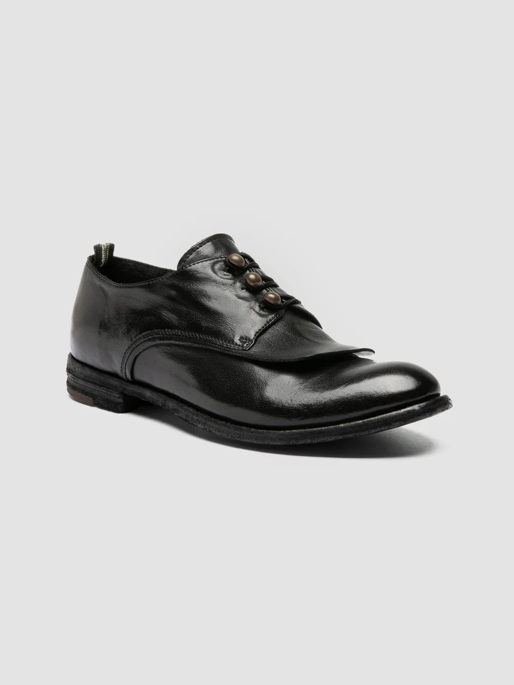 LEXIKON 554 - Schwarze Derby-Schuhe aus Leder - image 3,side view