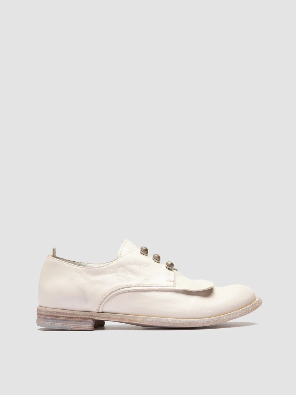 LEXIKON 554 - White Leather Derby Shoes - image 1,side view