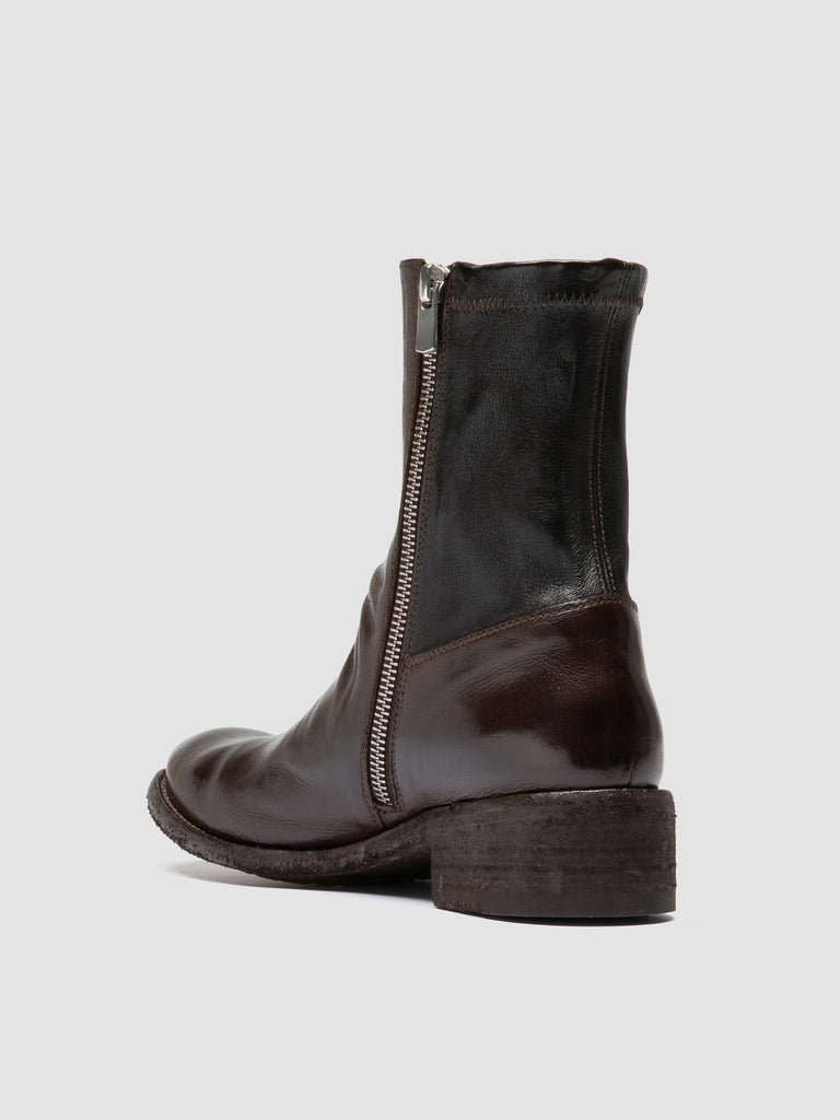 LISON 041 - Brown Leather Zipped Boots