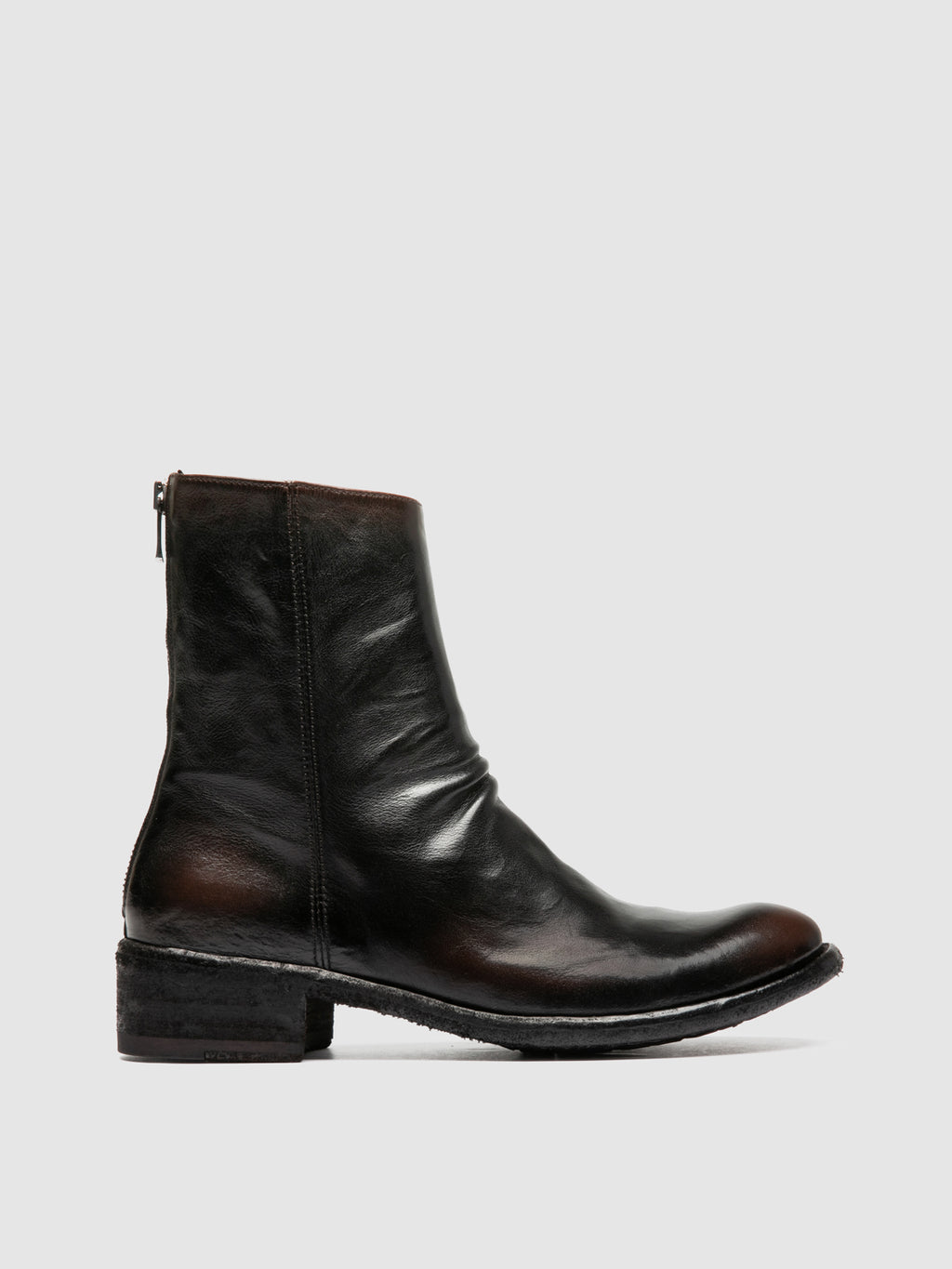 LISON 069 - Black Leather Zip Boots - image 1,side view