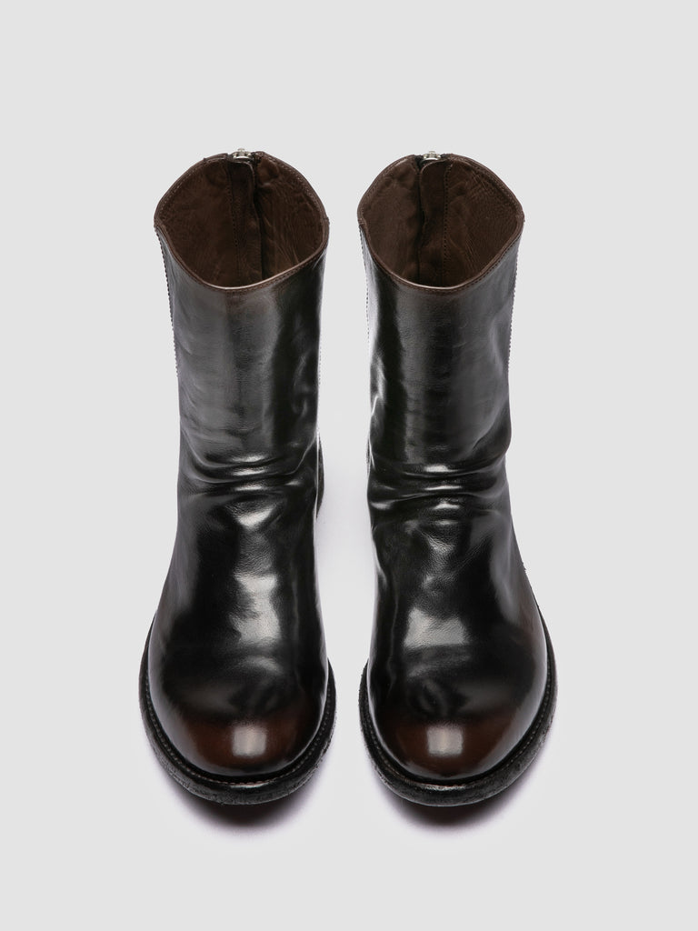 LISON 069 - Black Leather Zip Boots