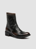 LISON 069 - Black Leather Zip Boots - thumb image 3,side view