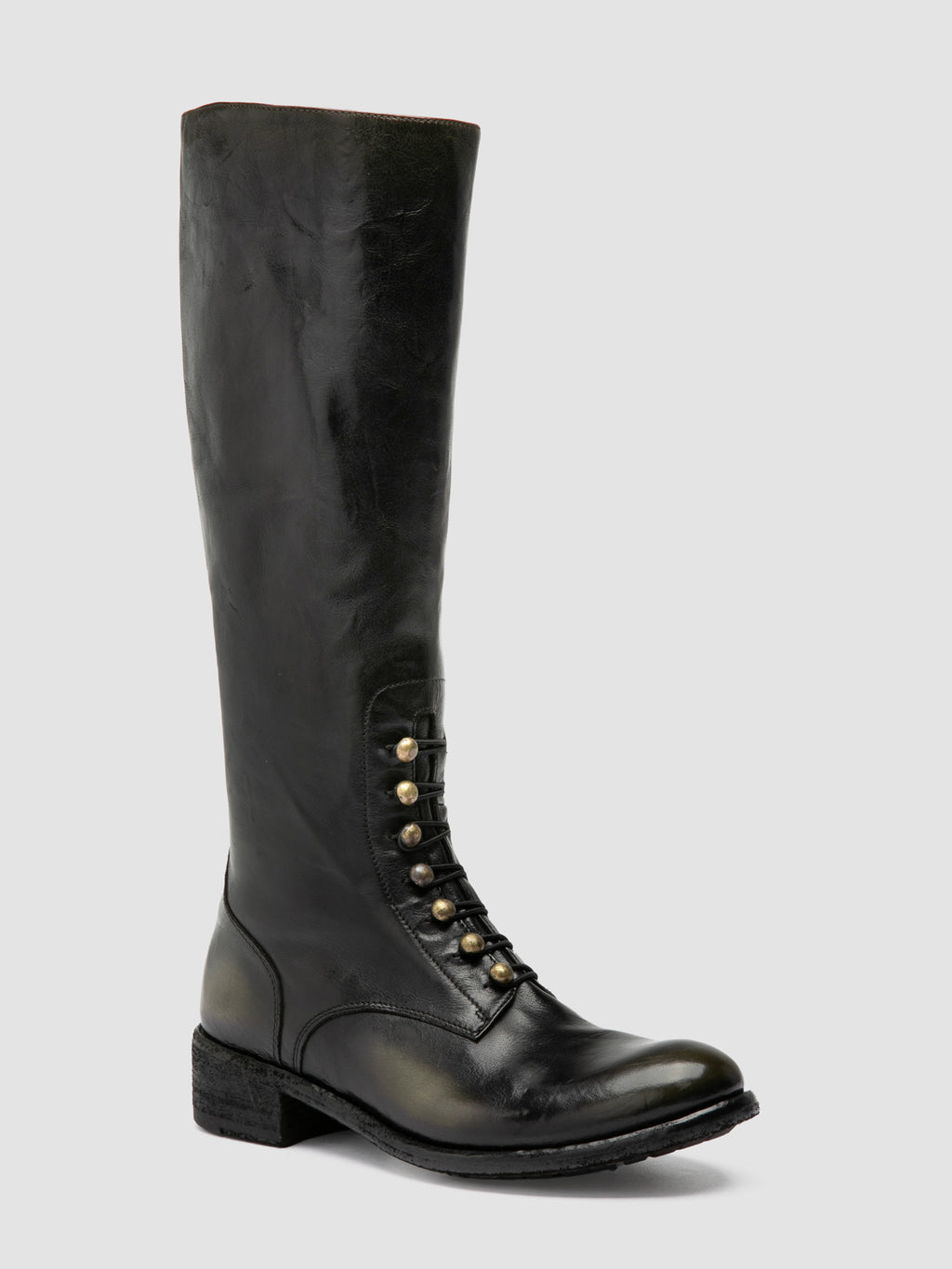 LISON 070 - Brown Leather Zip Boots - image 3,side view