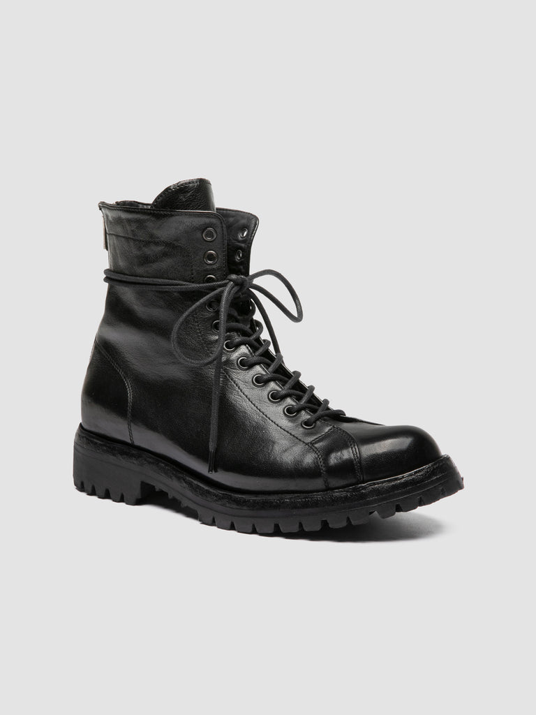LORAINE 033 - Black Leather Zip Boots