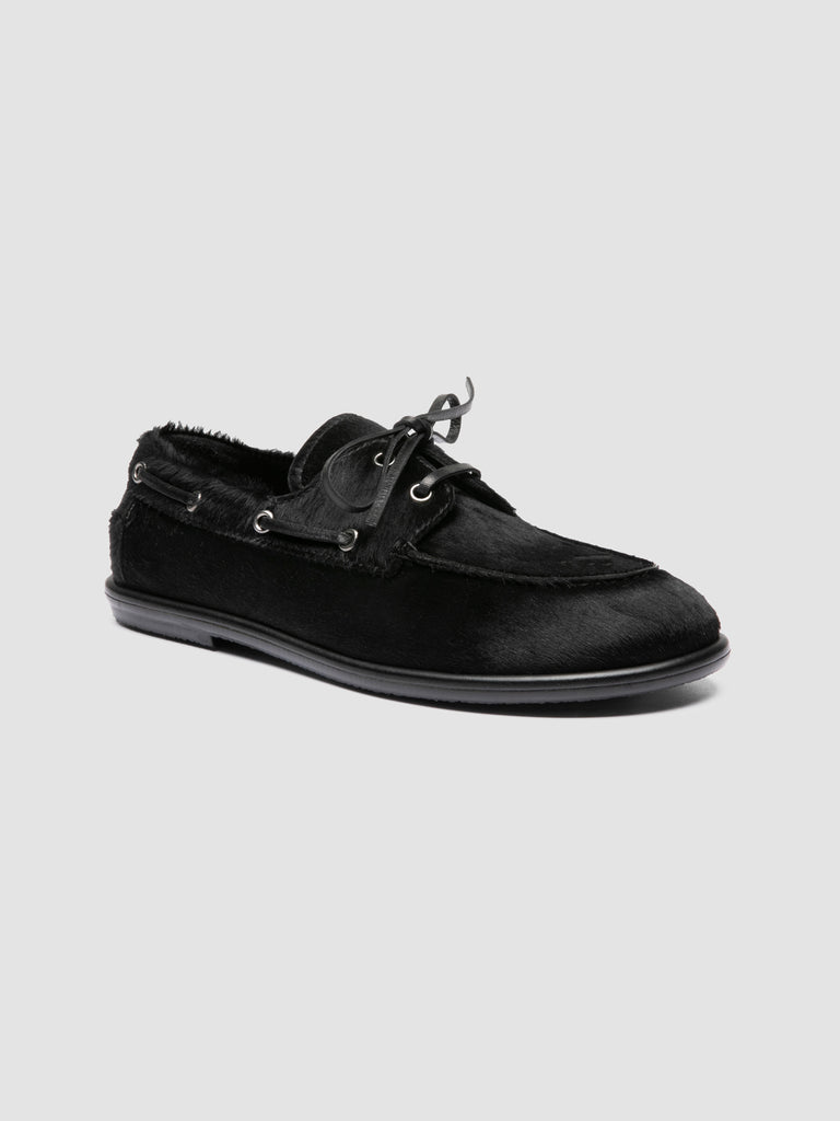 LOVE 101 - Black Leather Boat Shoes
