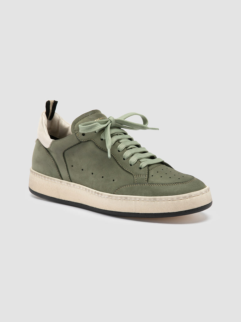 MAGIC 102 - Green Leather Low Top Sneakers
