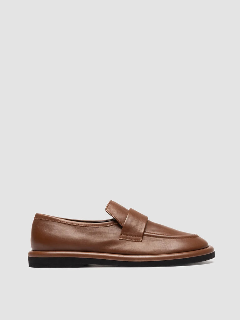 MARJORY 103 - Brown Leather Penny Loafers
