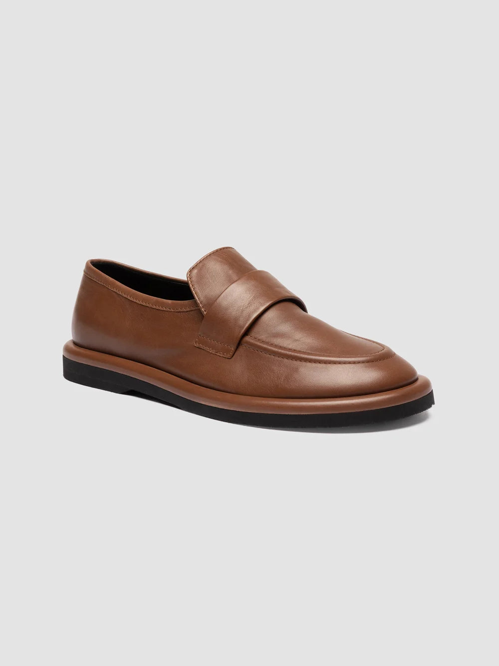 MARJORY 103 - Brown Leather Penny Loafers - image 3,side view