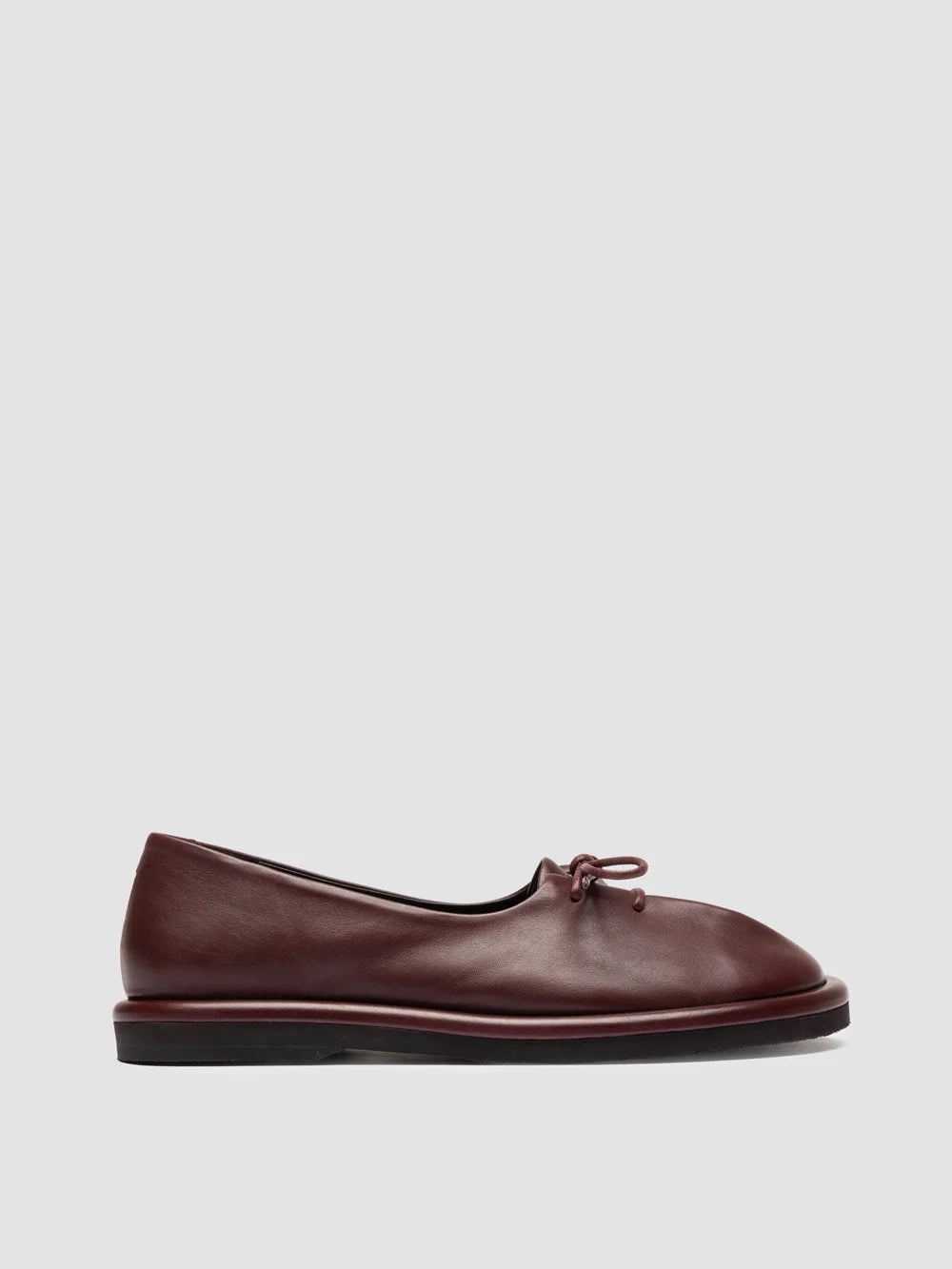 MARJORY 104 - Burgundy Leather Ballerina Shoes - image 1,side view