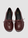 MARJORY 104 - Burgundy Leather Ballerina Shoes - thumb image 2,side view