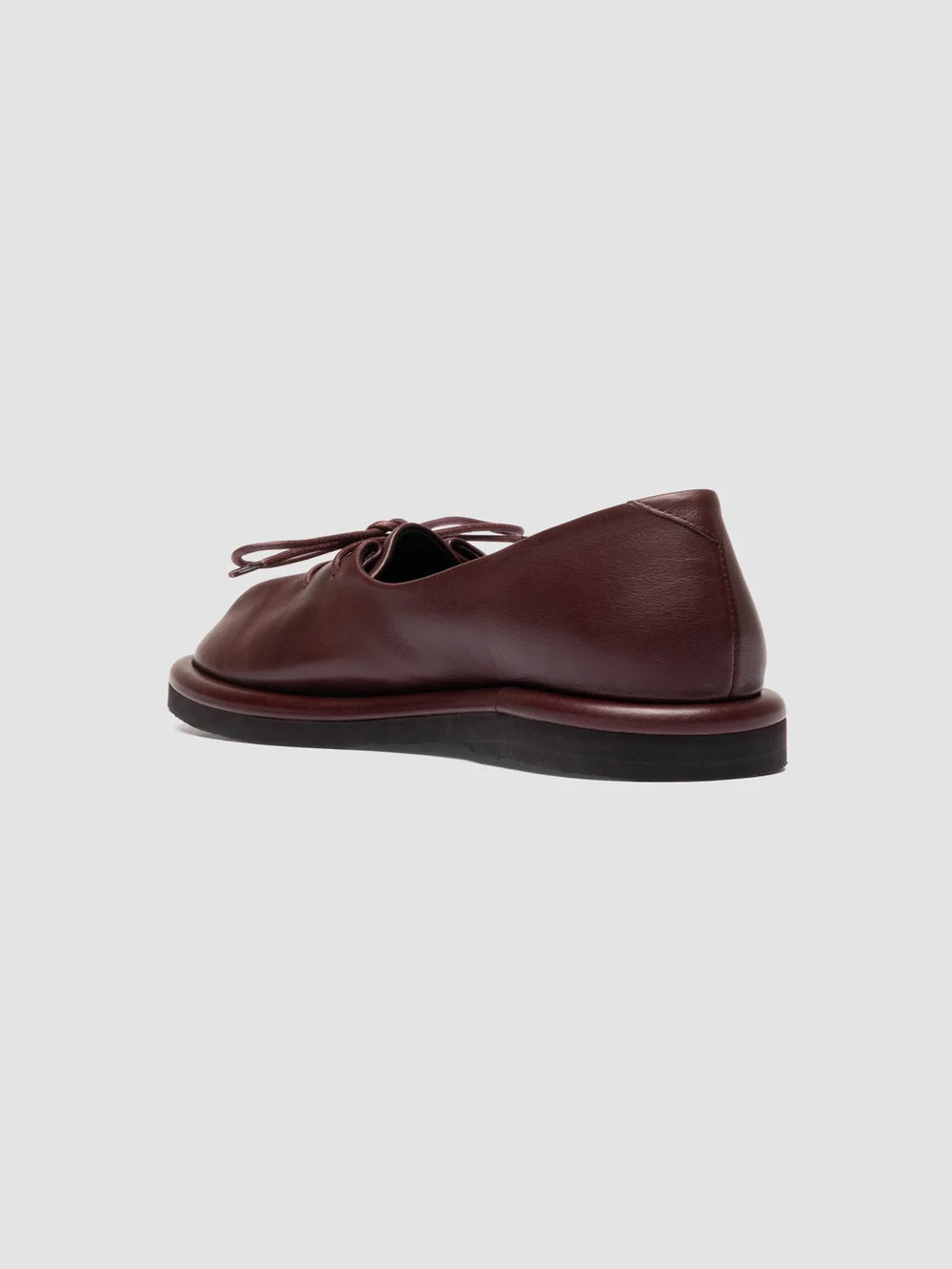 MARJORY 104 - Burgundy Leather Ballerina Shoes - image 4,side view