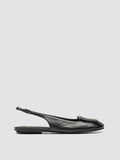 MEREDITH 001 - Black Leather Sling Back Sandals - thumb image 1,side view