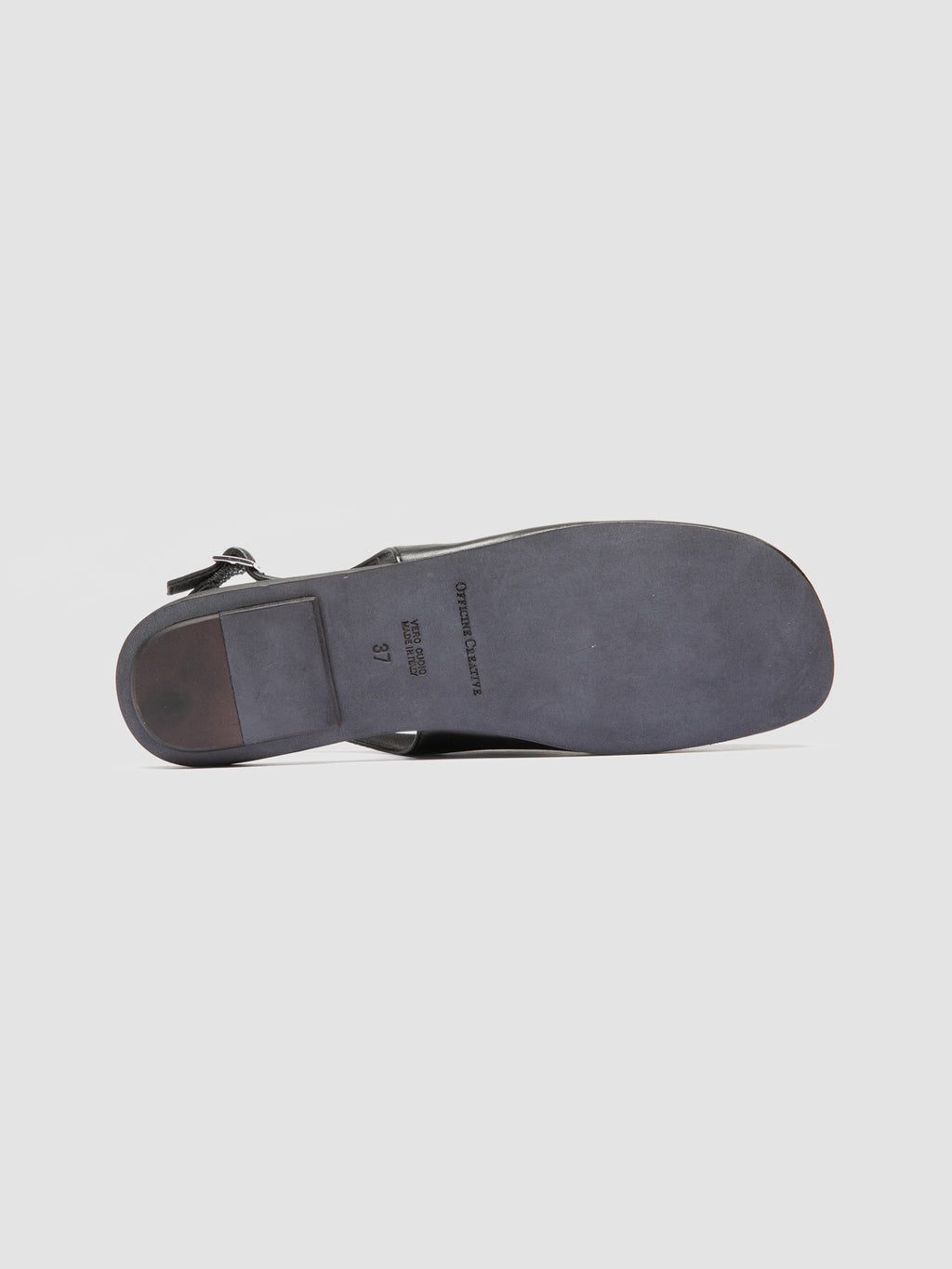 MEREDITH 001 - Black Leather Sling Back Sandals - image 5,side view