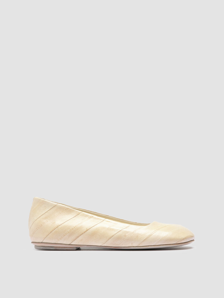 MEREDITH 003 - White Leather Ballerina Shoes