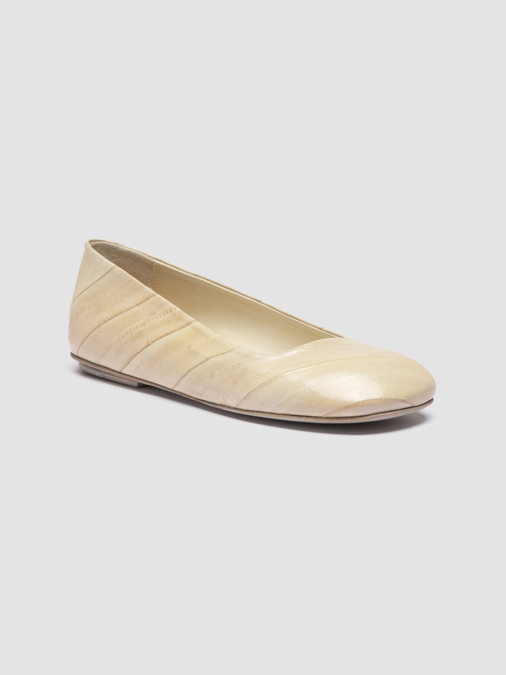 MEREDITH 003 - White Leather Ballerina Shoes - image 3