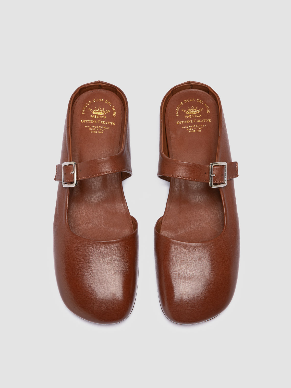 MEREDITH 005 - Brown Leather Mule Sandals Officine Creative MEREDITH 005 - Brown Leather Mule Sandals Officine Creative