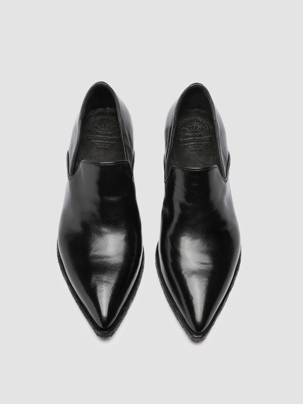 NOELIE DD 111 - Black Leather Penny Loafers - image 2,side view