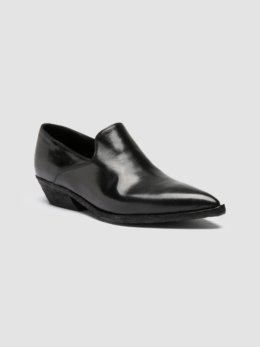NOELIE DD 111 - Black Leather Penny Loafers - image 3,side view