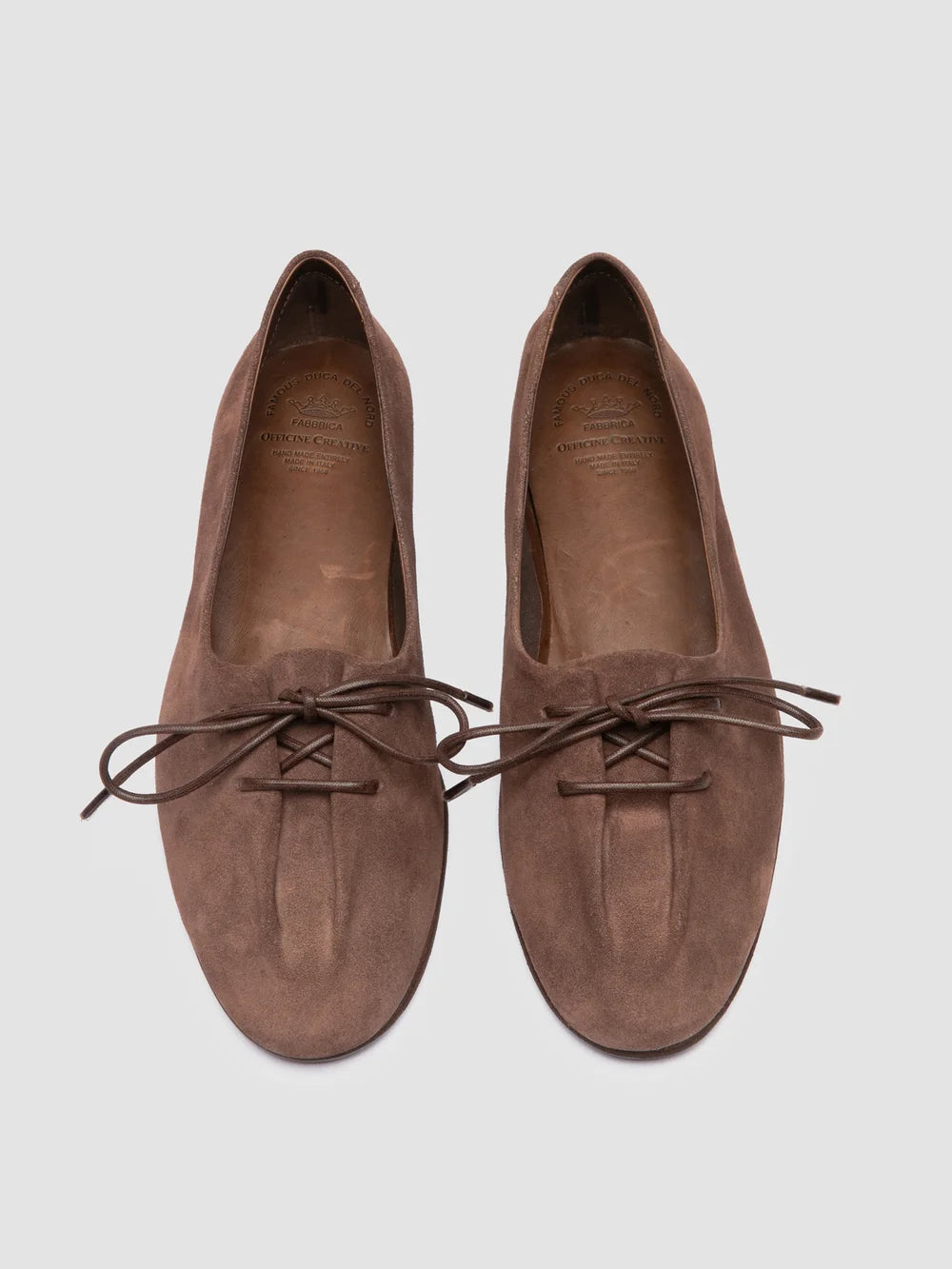 OLIVER 102 - Brown Suede Ballerina Shoes - image 2,side view