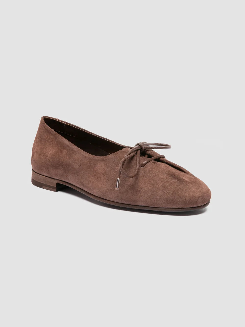 OLIVER 102 - Brown Suede Ballerina Shoes - image 3,side view