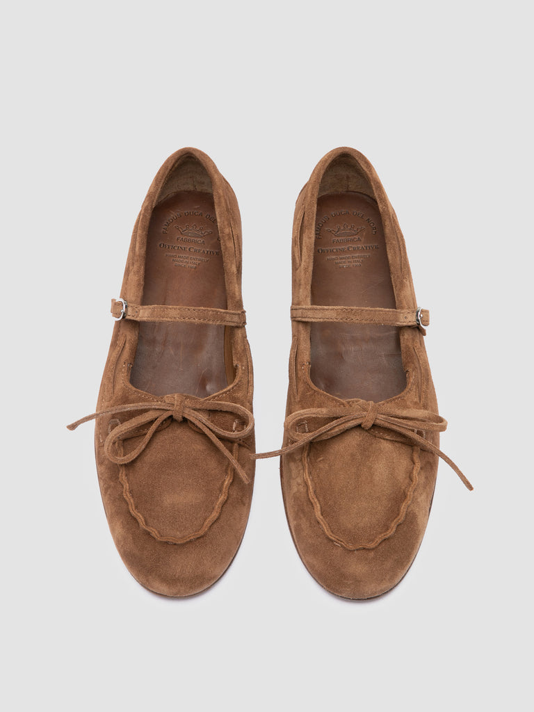 OLIVER 104 - Brown Suede Ballerina Shoes