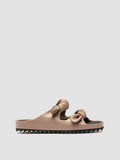PELAGIE 021 - Taupe Leather Slide Sandals - thumb image 1,side view