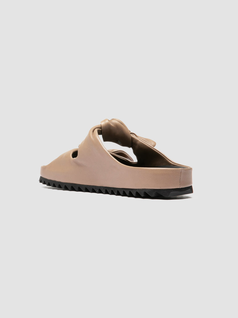 PELAGIE 021 - Taupefarbene Pantoletten aus Leder
