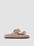 PELAGIE 021 - Ivory Leather Slide Sandals - thumb image 1,side view