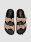 PELAGIE 021 - Ivory Leather Slide Sandals - thumb image 2,side view