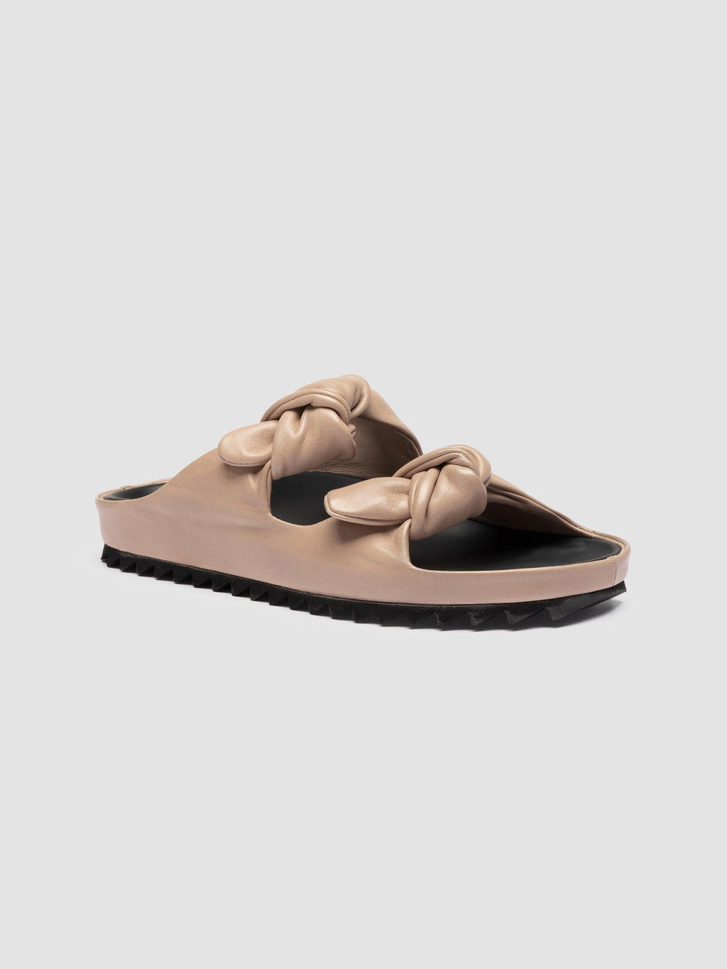 PELAGIE 021 - Ivory Leather Slide Sandals - image 3,side view