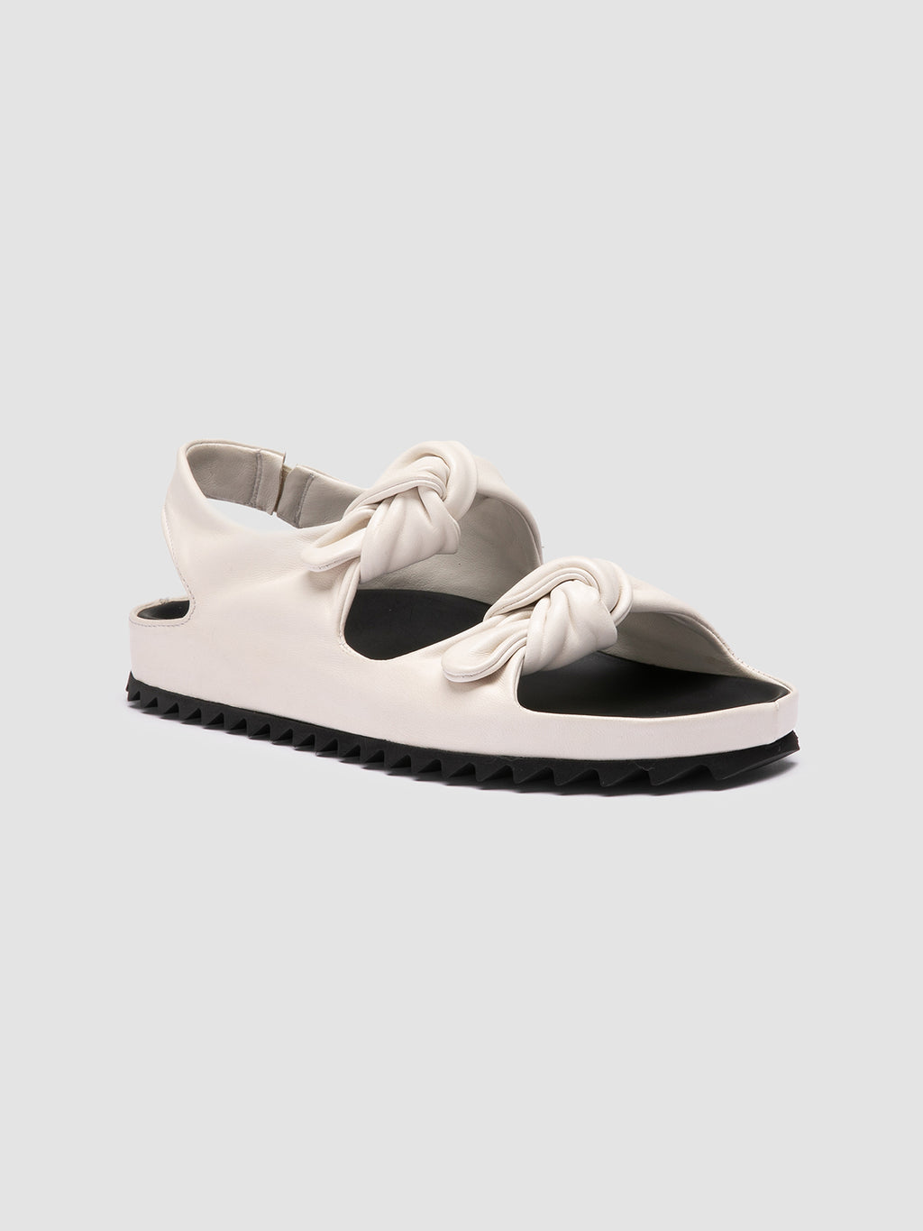 PELAGIE 022 - White Leather Sandals - image 3,side view