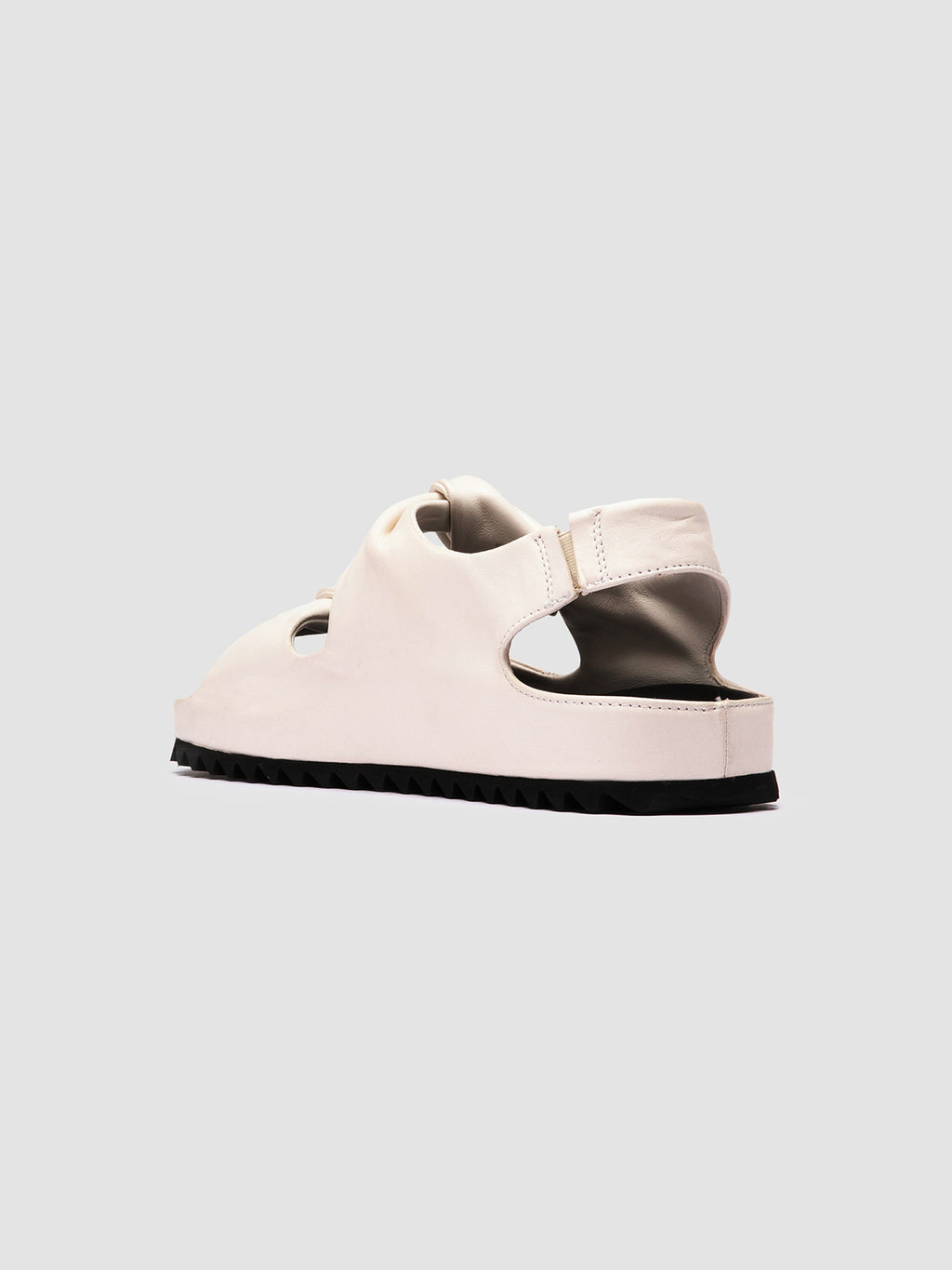 PELAGIE 022 - White Leather Sandals - image 4,side view