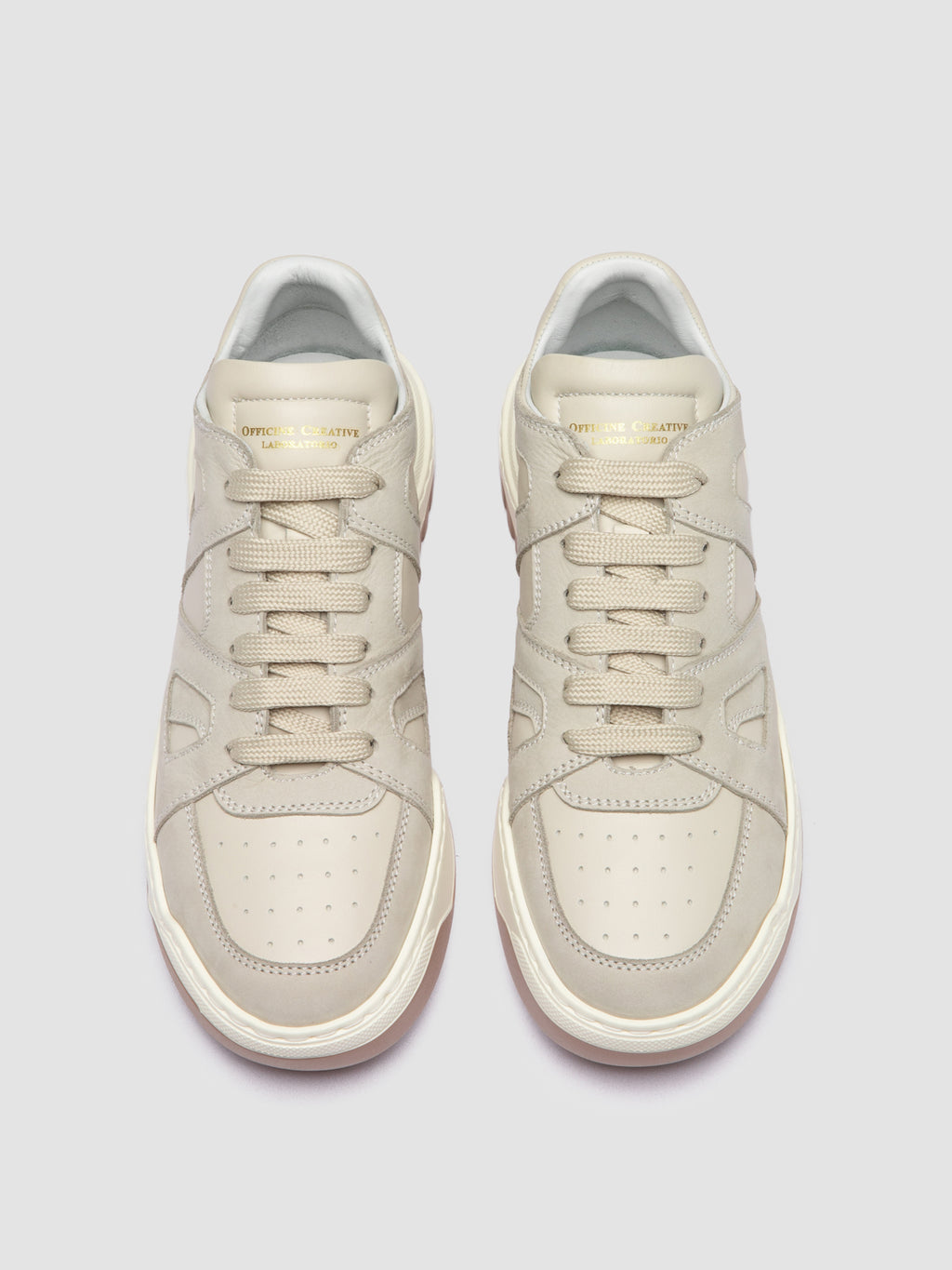 ROCKVILLE 102 - Ivory Leather Low Top Sneakers - image 2,side view