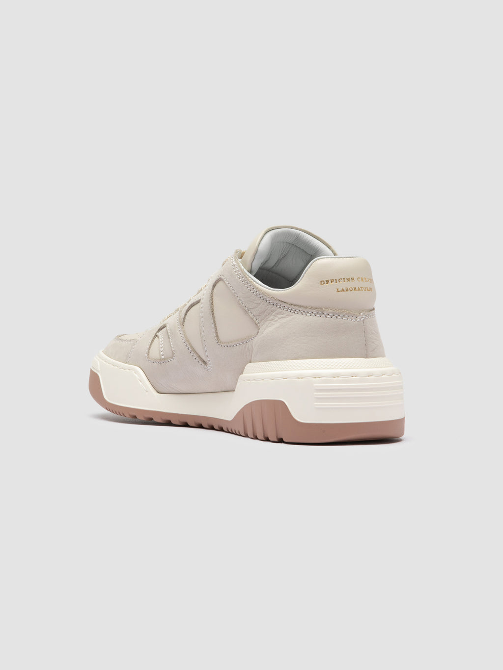 ROCKVILLE 102 - Ivory Leather Low Top Sneakers - image 4,side view