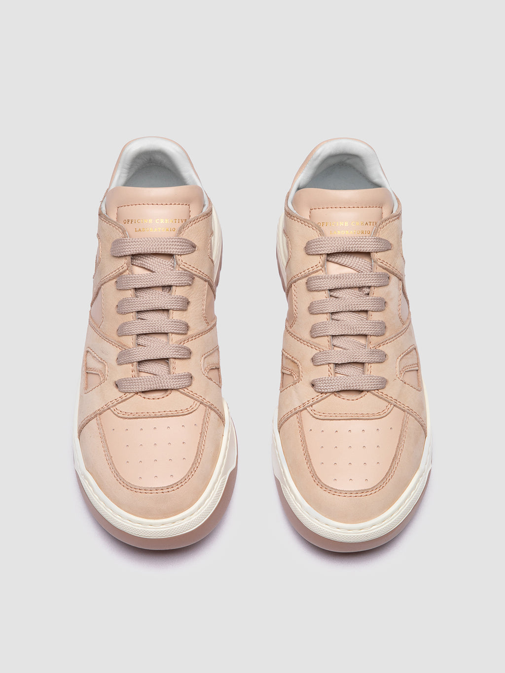 ROCKVILLE 102 - Beige Leather Low Top Sneakers - image 2,side view