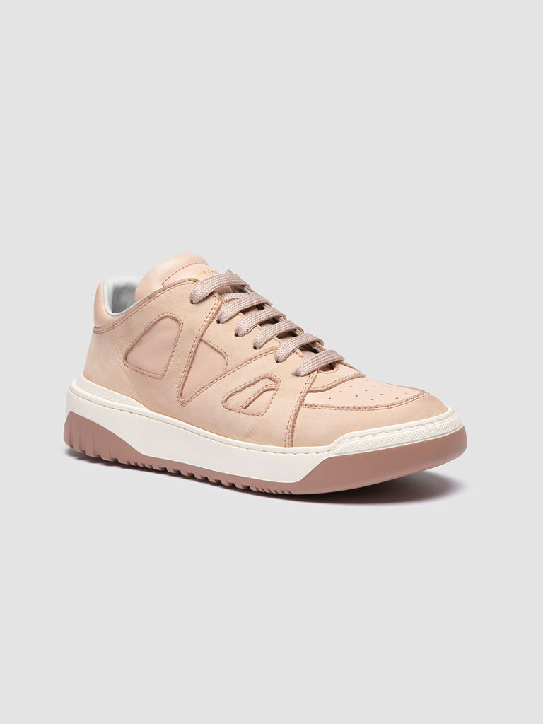 ROCKVILLE 102 - Beige Leather Low Top Sneakers