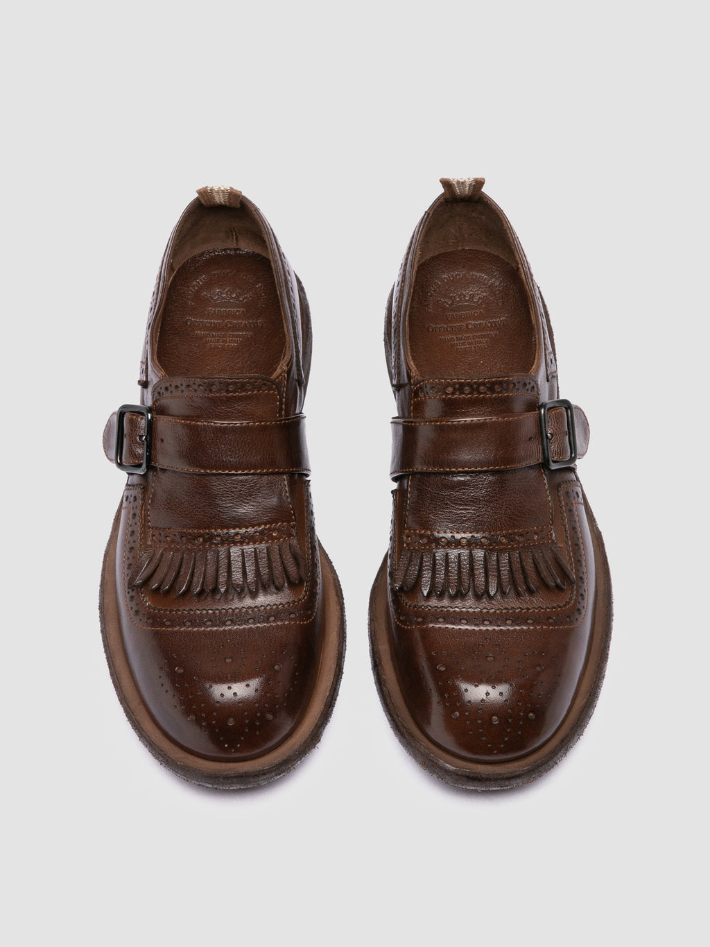 RUGGED 111 - Brown Leather Monk Shoes - image 2,side view