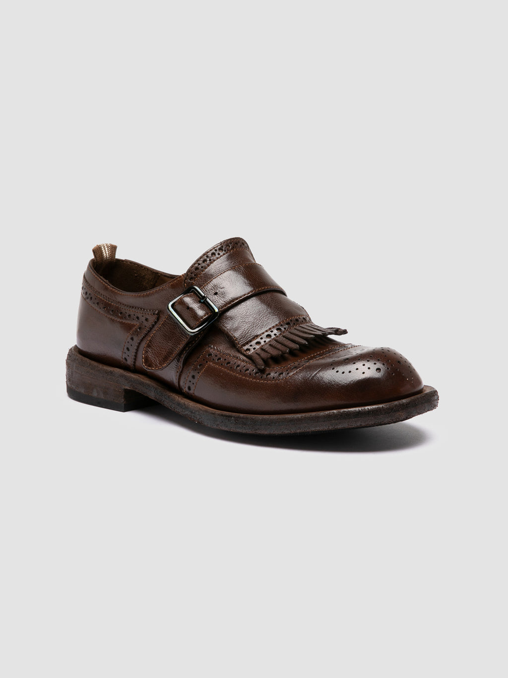 RUGGED 111 - Brown Leather Monk Shoes - image 3,side view