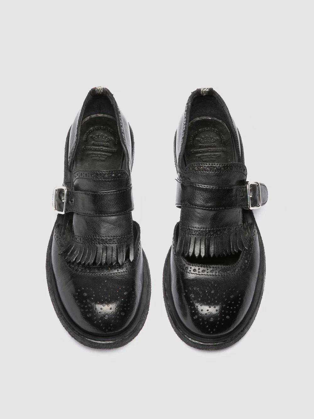 RUGGED 119 - Schwarze Monk-Schuhe aus Leder - image 2,side view