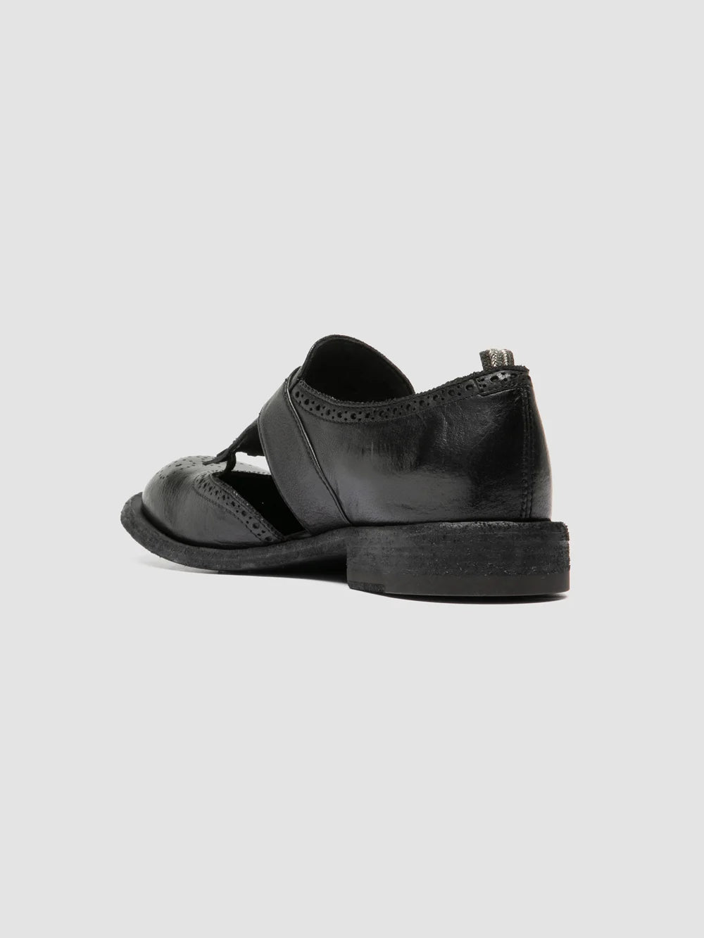RUGGED 119 - Schwarze Monk-Schuhe aus Leder - image 4,side view