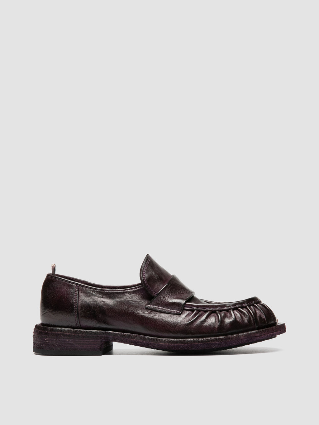 RUGGED 123_W - Burgundy Leather Penny Loafers - image 1,side view
