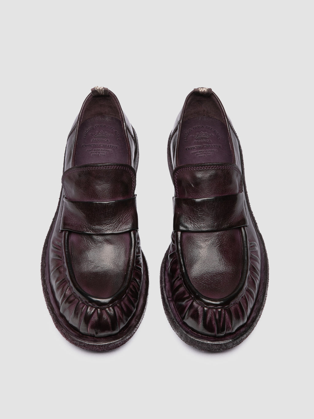 RUGGED 123_W - Burgundy Leather Penny Loafers - image 2,side view